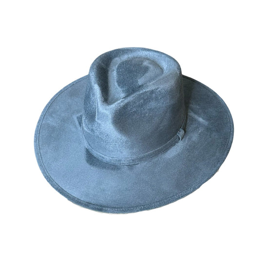 Tear Drop Vegan Suede Rancher Flat Brim - W