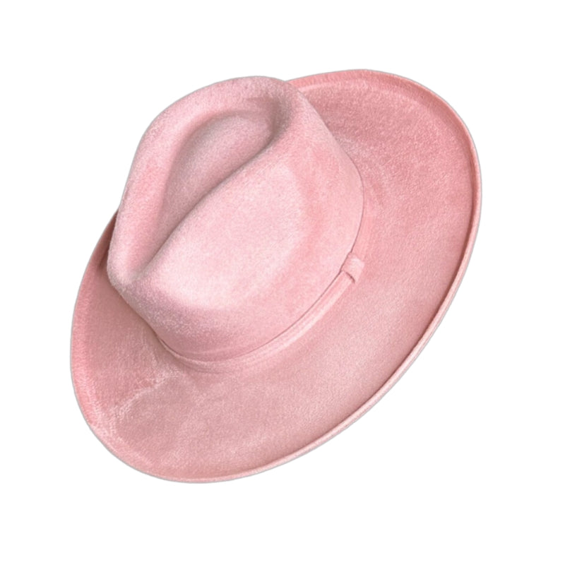Rolled Brim Vegan Suede Rancher