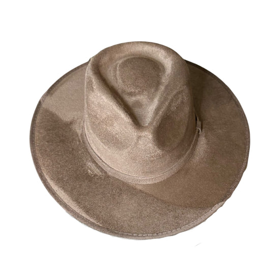 Tear Drop Vegan Suede Rancher Flat Brim