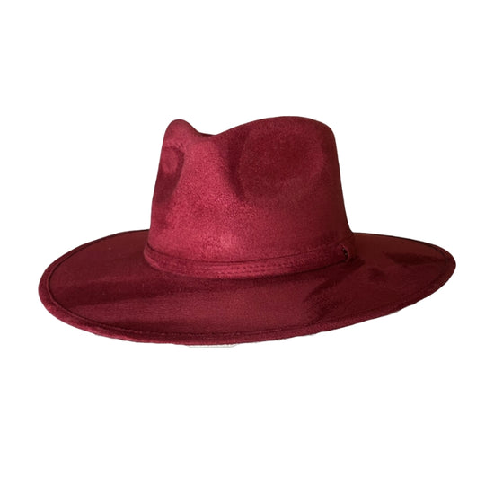 Tear Drop Vegan Suede Rancher Flat Brim