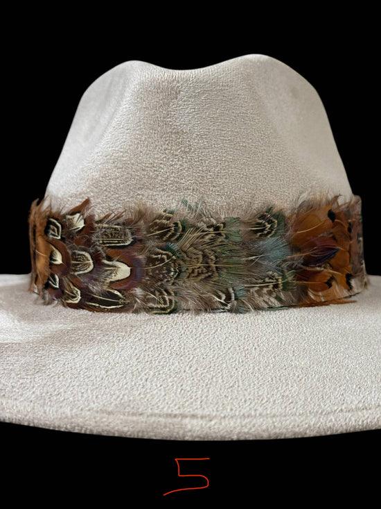 Feather hat band with strap