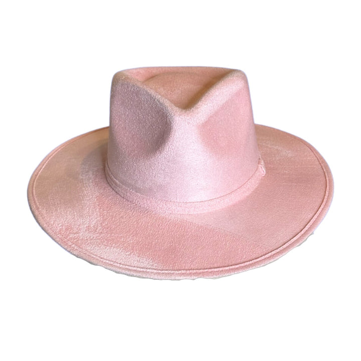 Tear Drop Vegan Suede Rancher Flat Brim - W