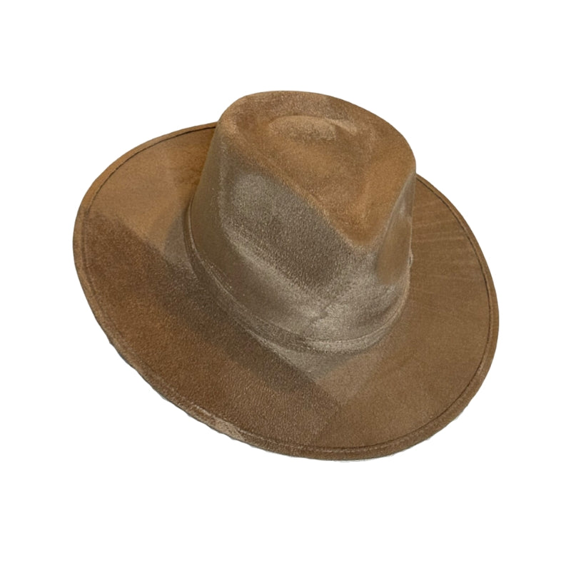 Tear Drop Vegan Suede Rancher Flat Brim