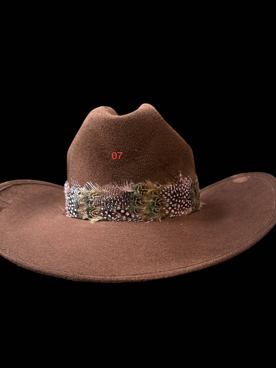 Feather hat band with strap