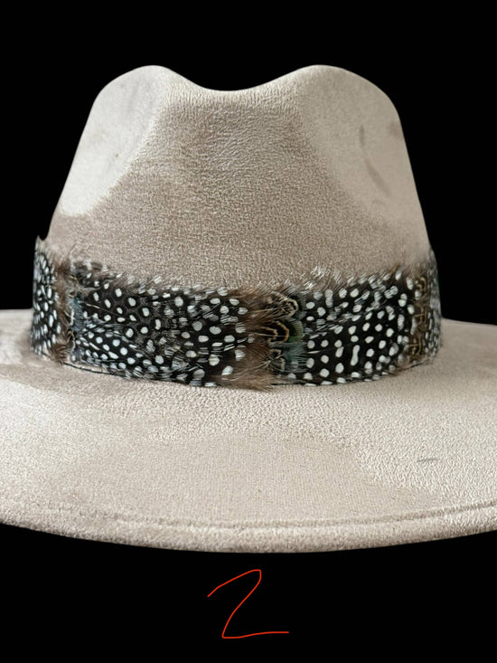 Feather hat band with strap