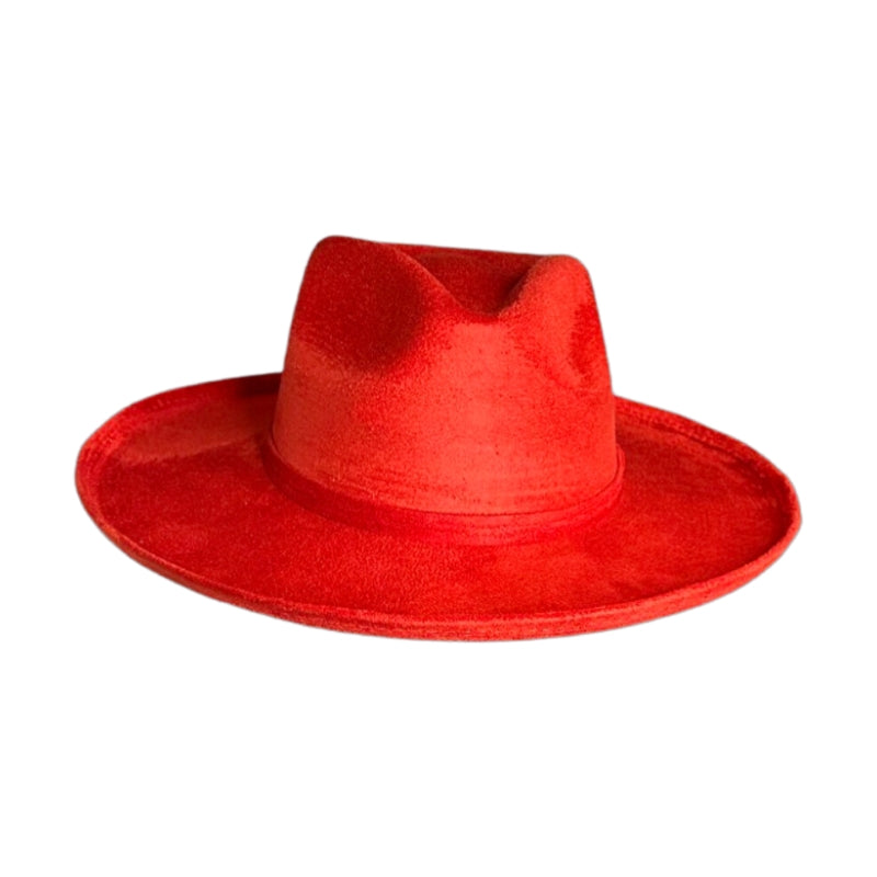 Rolled Brim Vegan Suede Rancher