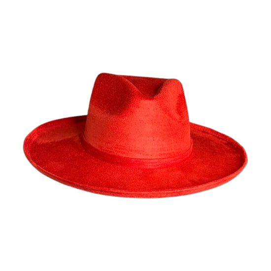 Rolled Brim Vegan Suede Rancher