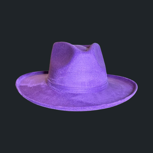 Rolled Brim Vegan Suede Rancher