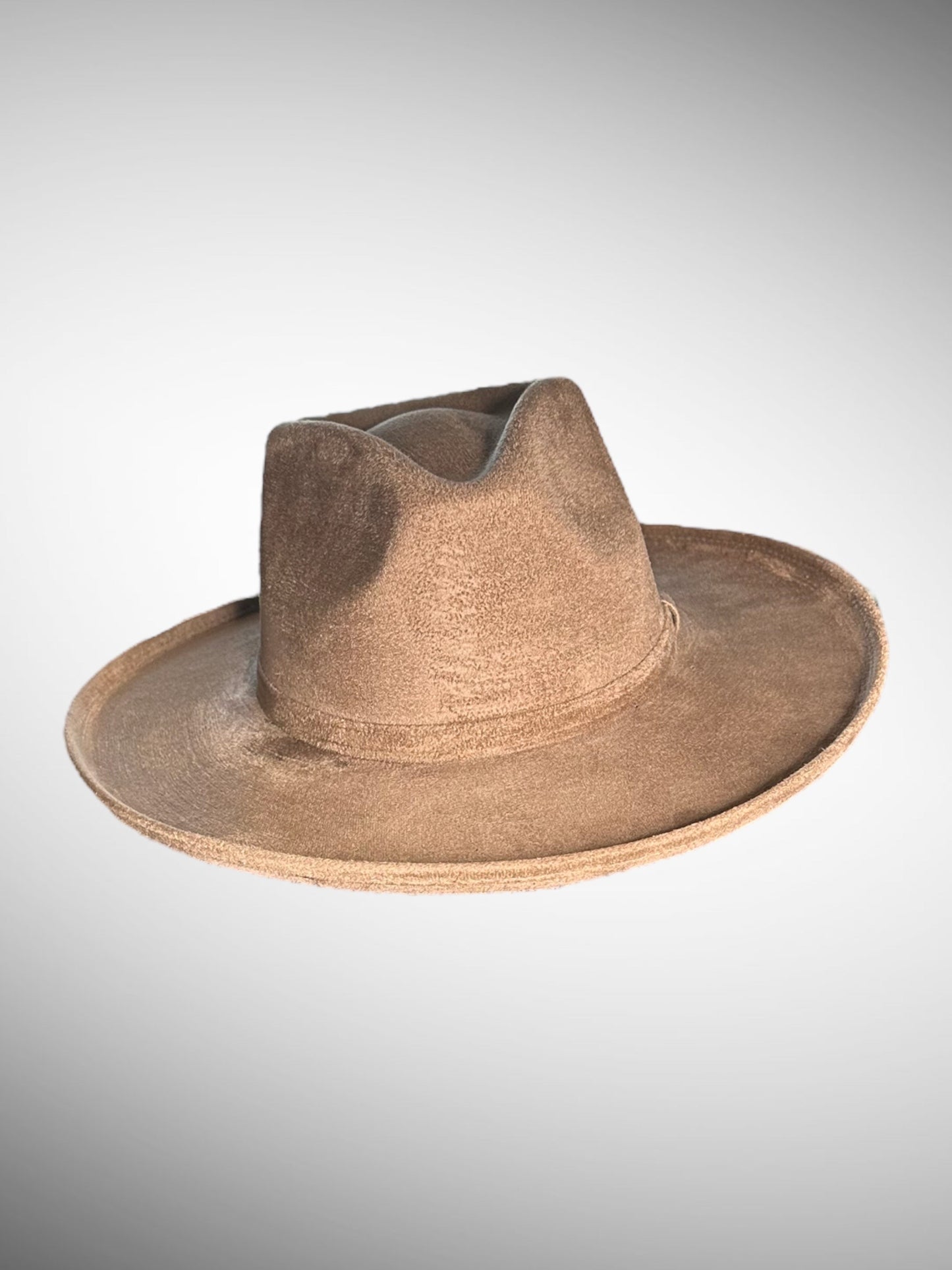 Rolled Brim Vegan Suede Rancher