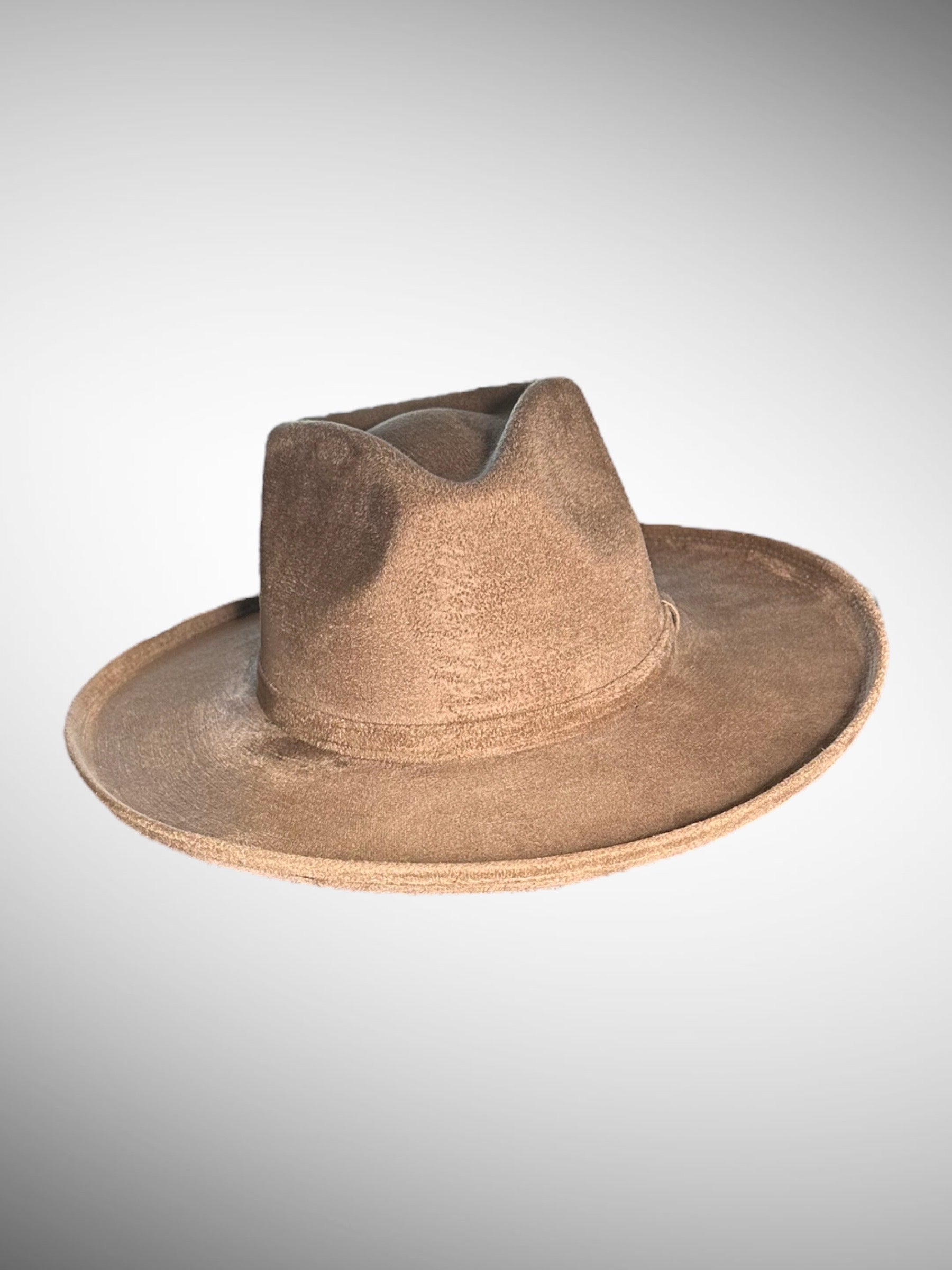 Rolled Brim Vegan Suede Rancher