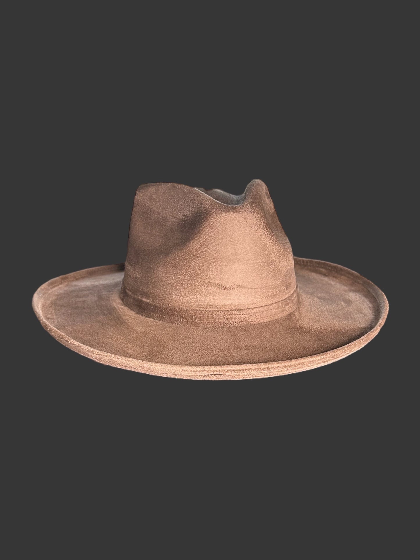 Rolled Brim Vegan Suede Rancher