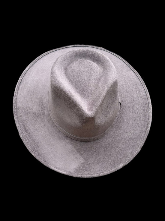 Tear Drop Vegan Suede Rancher Flat Brim - W