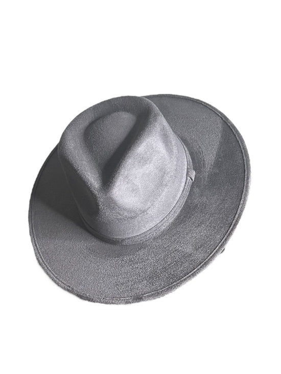 Tear Drop Vegan Suede Rancher Flat Brim - W