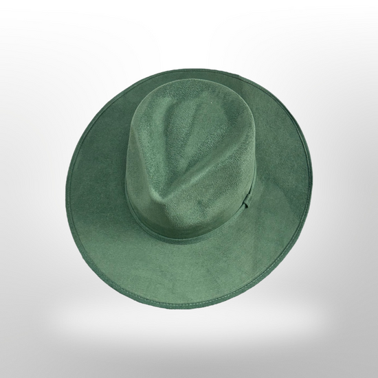 Tear Drop Vegan Suede Rancher Flat Brim - W