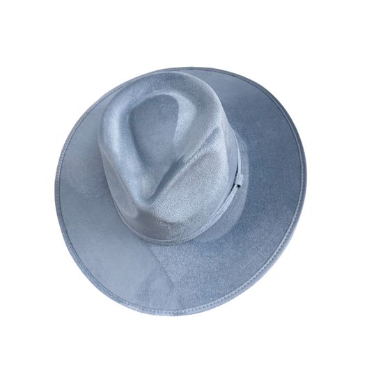Tear Drop Vegan Suede Rancher Flat Brim - W