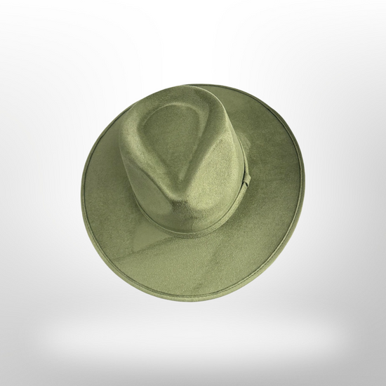 Tear Drop Vegan Suede Rancher Flat Brim - W