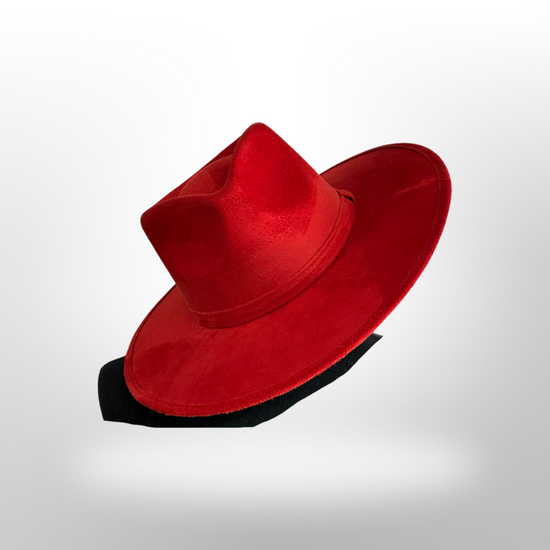 Tear Drop Vegan Suede Rancher Flat Brim - W