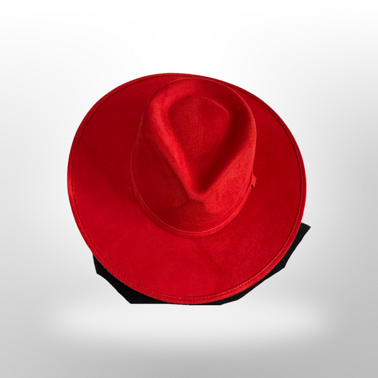 Tear Drop Vegan Suede Rancher Flat Brim - W