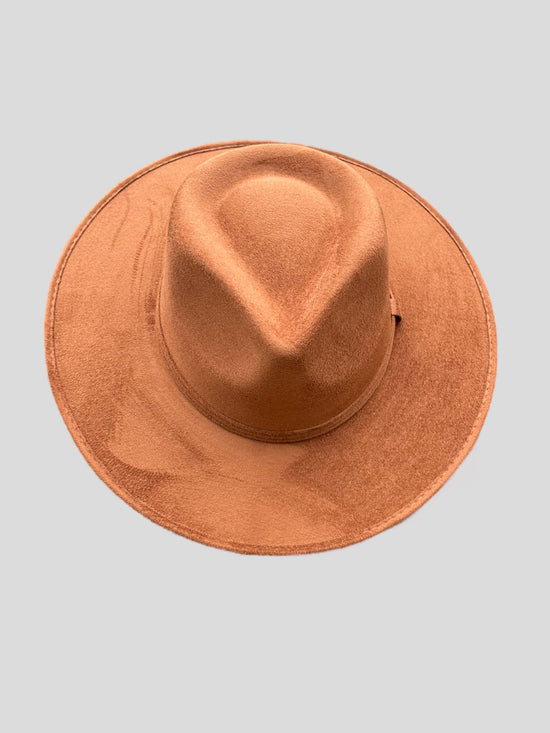 Tear Drop Vegan Suede Rancher Flat Brim - W