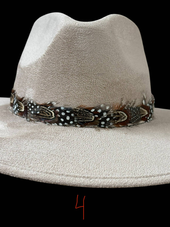 Feather hat band with strap