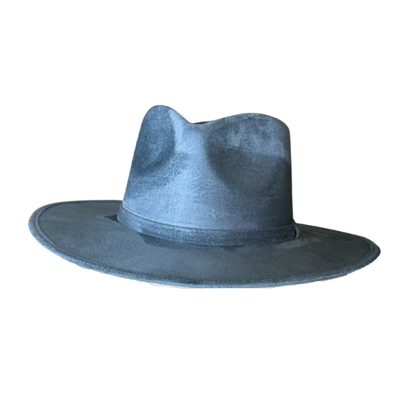 Tear Drop Vegan Suede Rancher Flat Brim