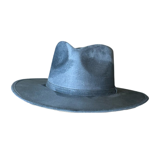 Tear Drop Vegan Suede Rancher Flat Brim