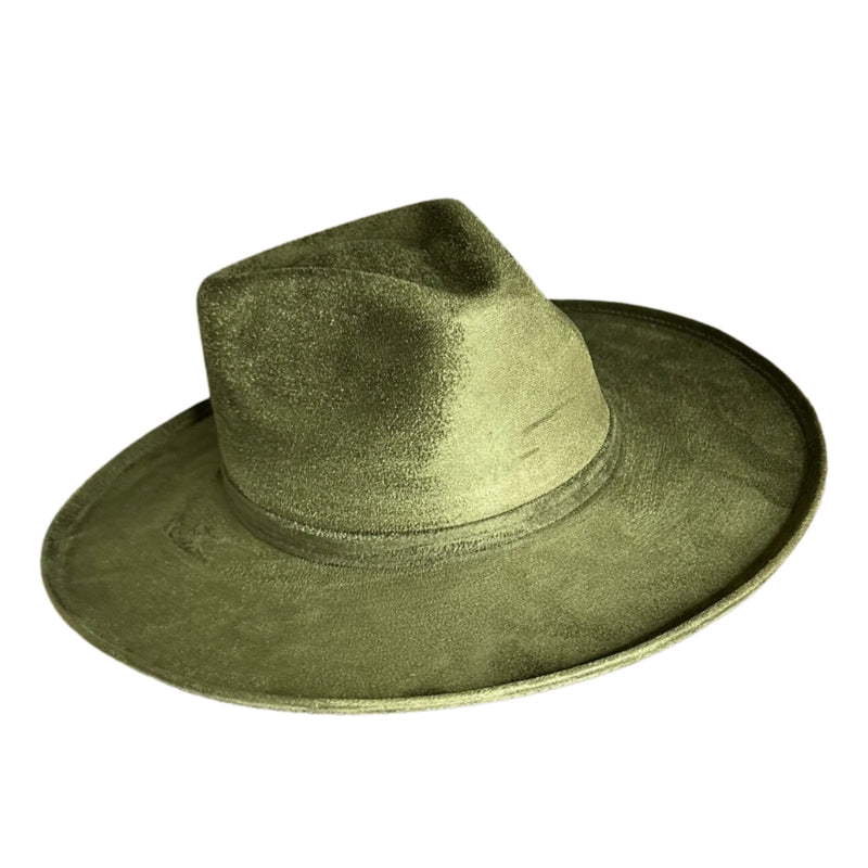 Rolled Brim Vegan Suede Rancher