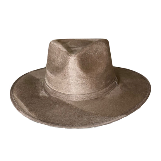 Tear Drop Vegan Suede Rancher Flat Brim
