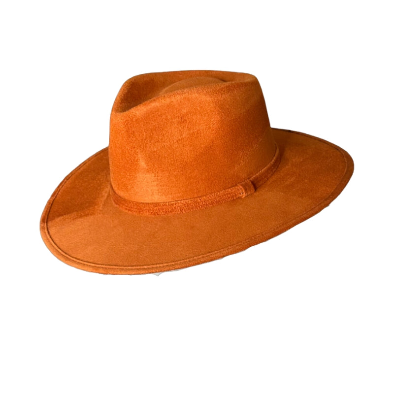 Tear Drop Vegan Suede Rancher Flat Brim