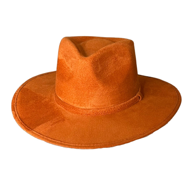 Tear Drop Vegan Suede Rancher Flat Brim