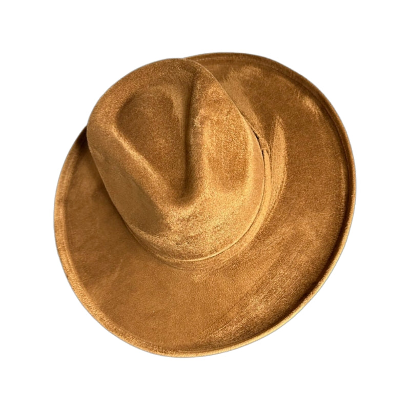 Rolled Brim Vegan Suede Rancher