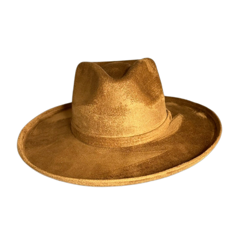 Rolled Brim Vegan Suede Rancher