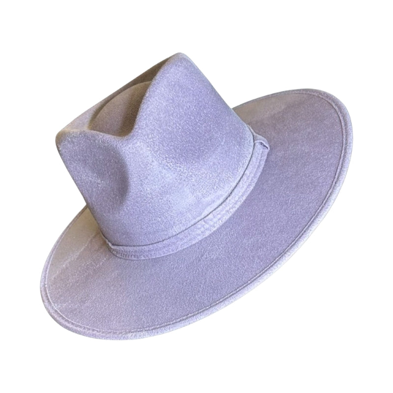 Tear Drop Vegan Suede Rancher Flat Brim
