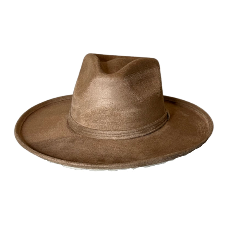 Rolled Brim Vegan Suede Rancher