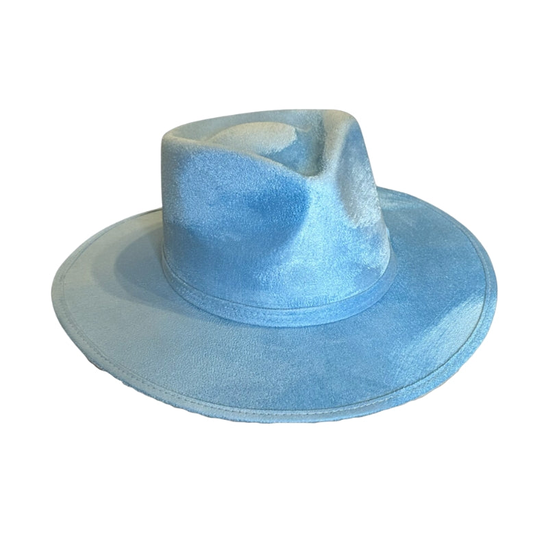Tear Drop Vegan Suede Rancher Flat Brim