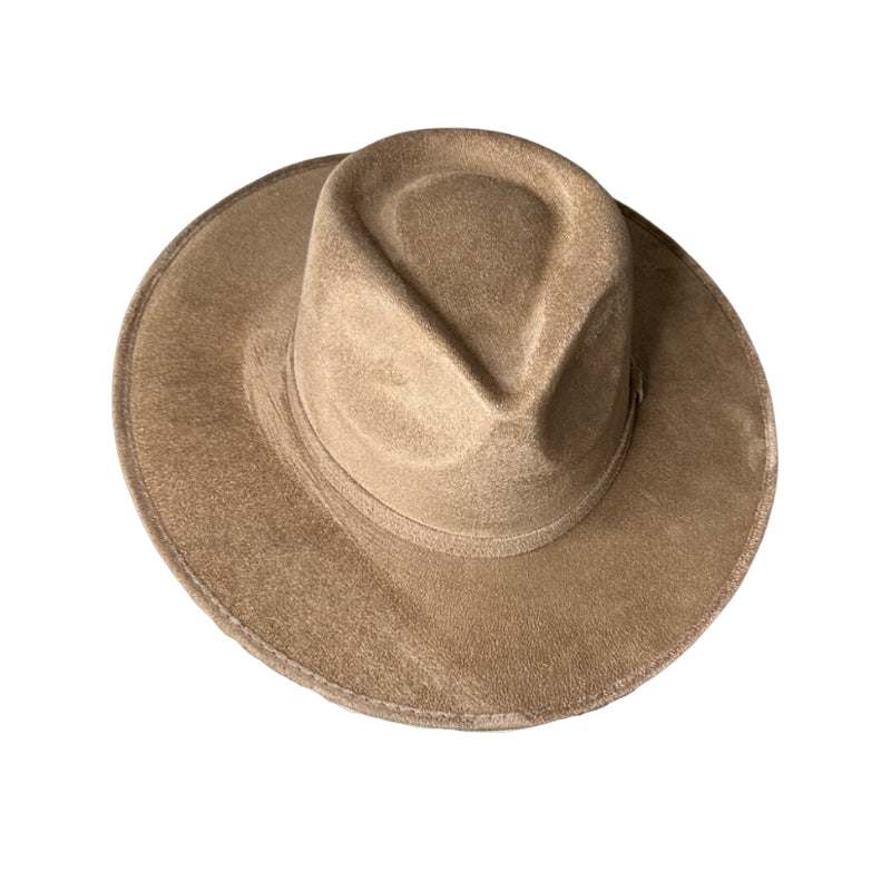 Tear Drop Vegan Suede Rancher Flat Brim