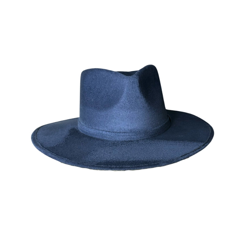 Tear Drop Vegan Suede Rancher Flat Brim
