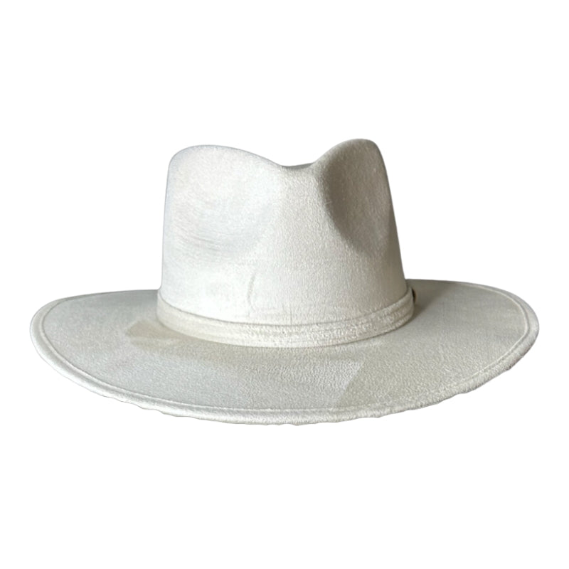 Tear Drop Vegan Suede Rancher Flat Brim