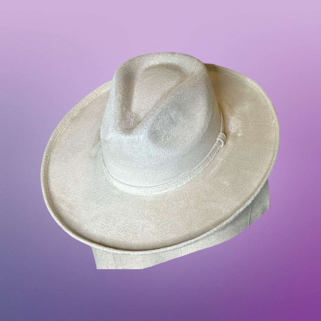 Rolled Brim Vegan Suede Rancher