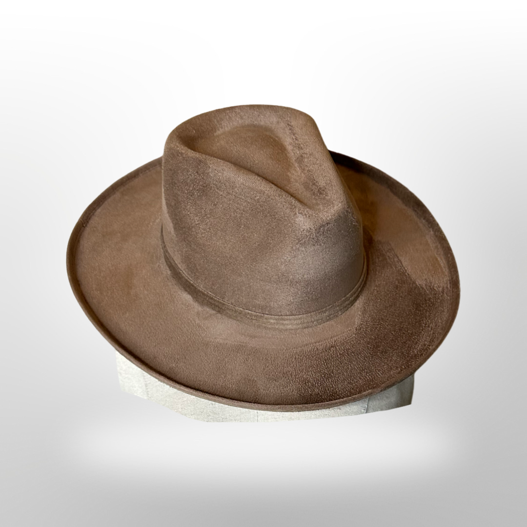 Rolled Brim Vegan Suede Rancher