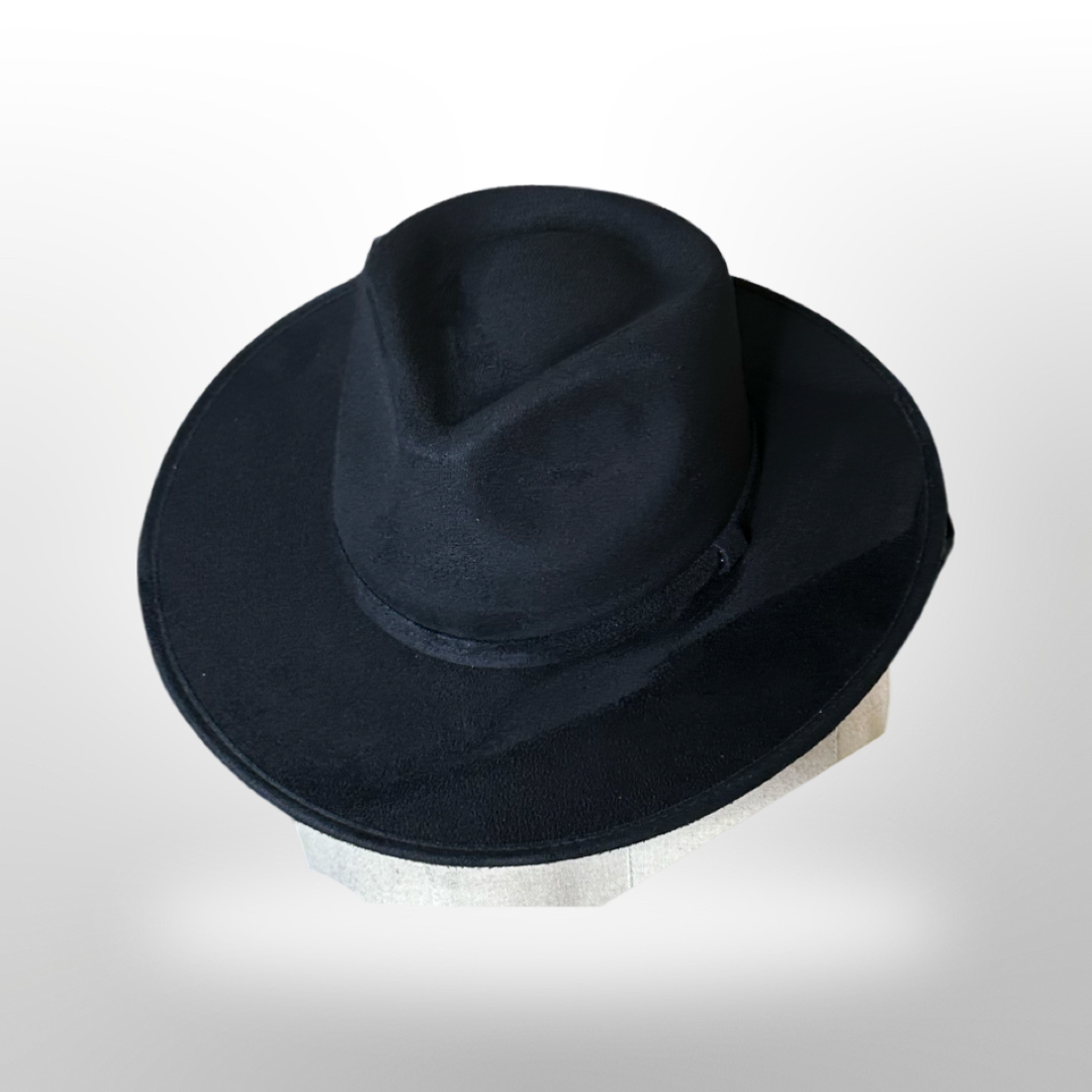 Tear Drop Vegan Suede Rancher Flat Brim