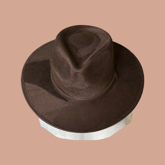 Tear Drop Vegan Suede Rancher Flat Brim