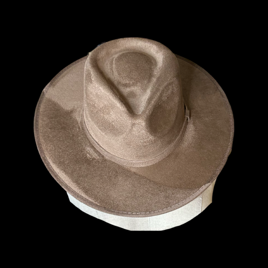 Tear Drop Vegan Suede Rancher Flat Brim