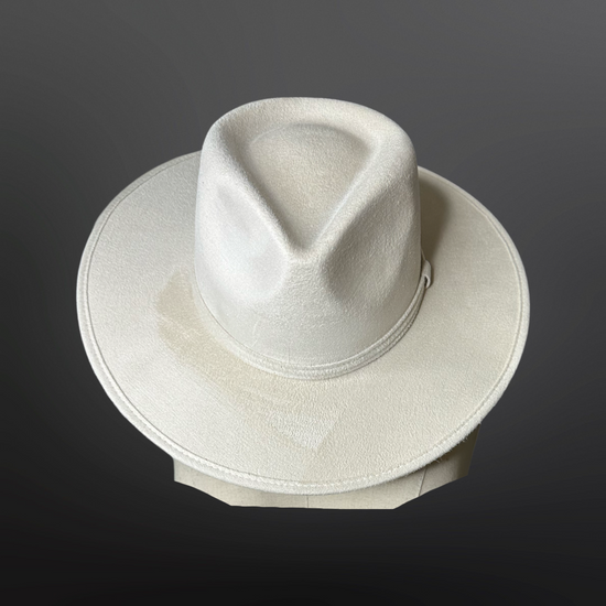 Tear Drop Vegan Suede Rancher Flat Brim
