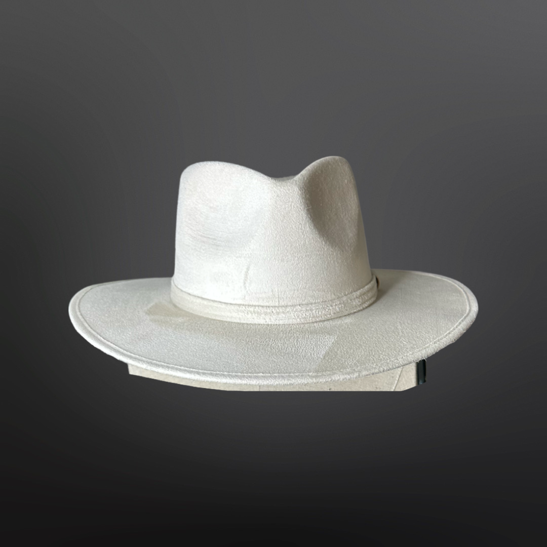Tear Drop Vegan Suede Rancher Flat Brim