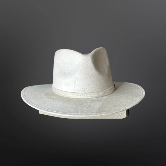 Tear Drop Vegan Suede Rancher Flat Brim