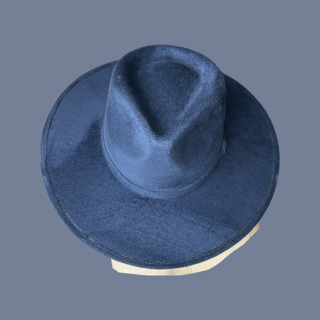 Tear Drop Vegan Suede Rancher Flat Brim
