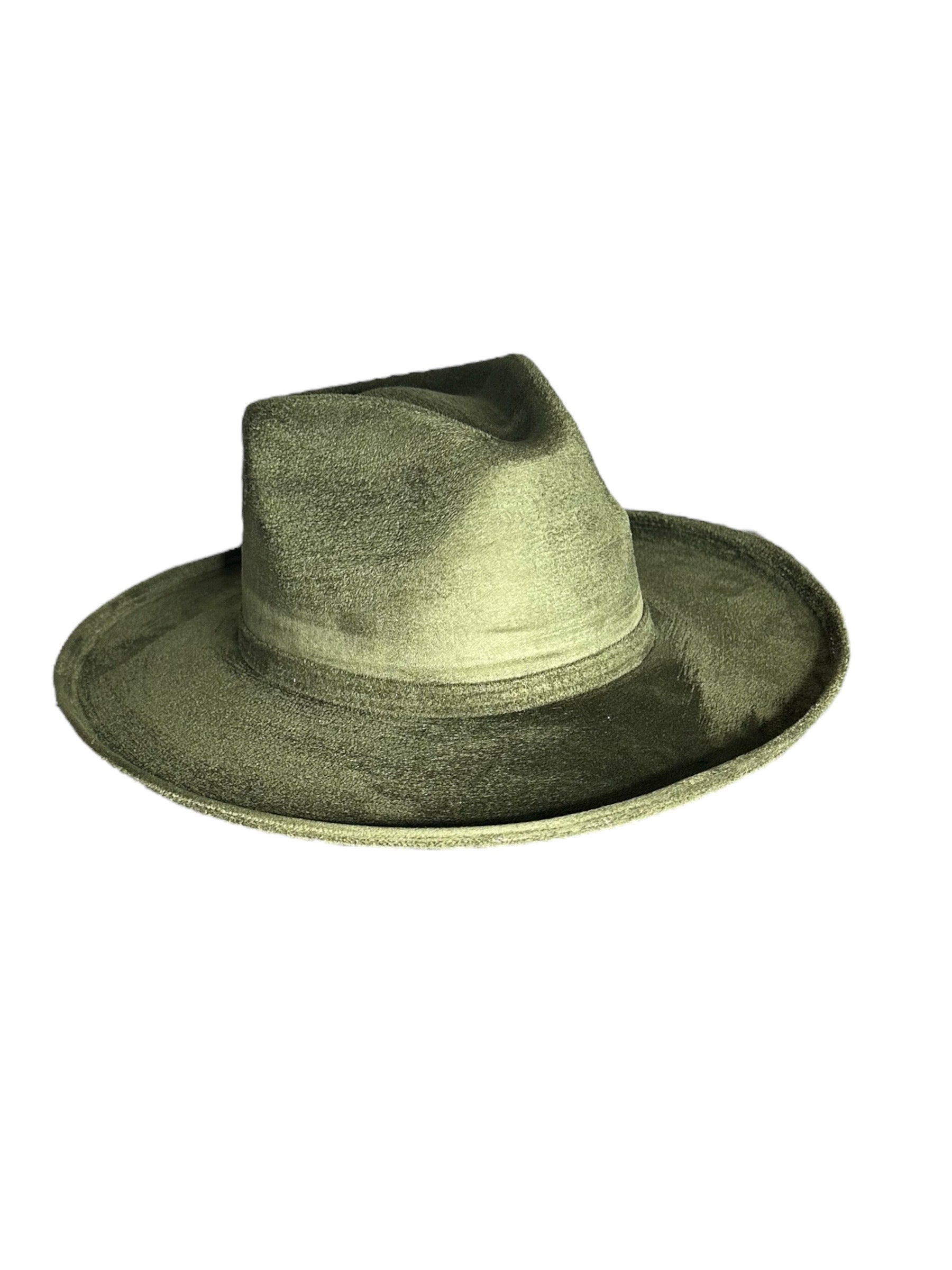 Rolled Brim Vegan Suede Rancher