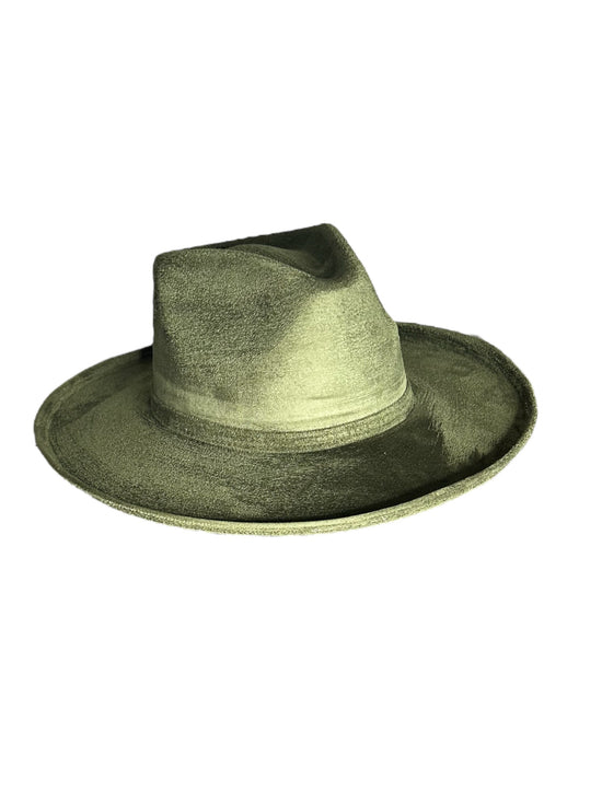 Rolled Brim Vegan Suede Rancher
