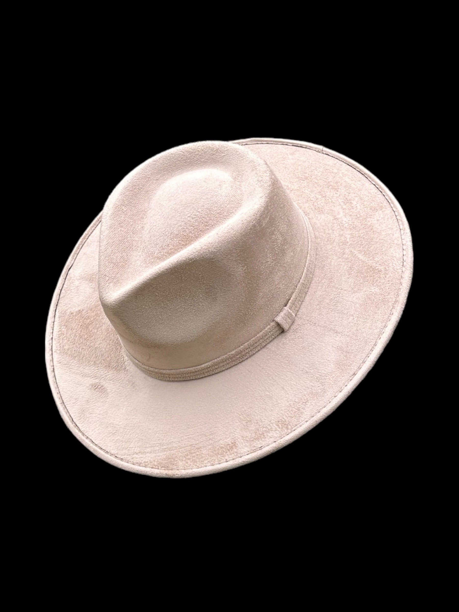 Tear Drop Vegan Suede Rancher Flat Brim